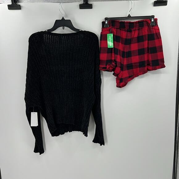 Honeydew Intimates Cabin Life Shortie Pajama Set - Black/Red - XL - NWT - Picture 7 of 7